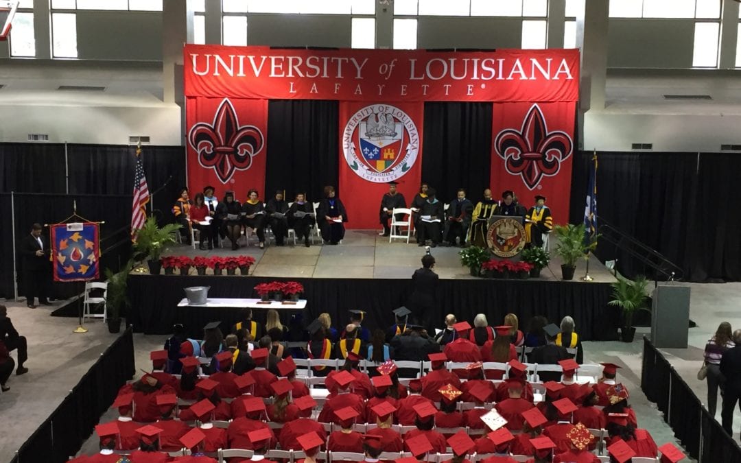 Photo of University of Louisiana Commencement at UL Campus With Pixus Printed Material